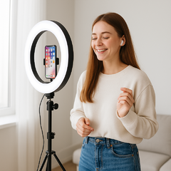 Aro de Luz 36cm con Tripode Metalico y Soporte Celular en internet