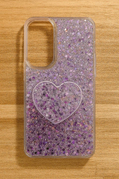 Funda Rígida Full Brillo con PopSocket Corazón - Samsung A55 - tienda online