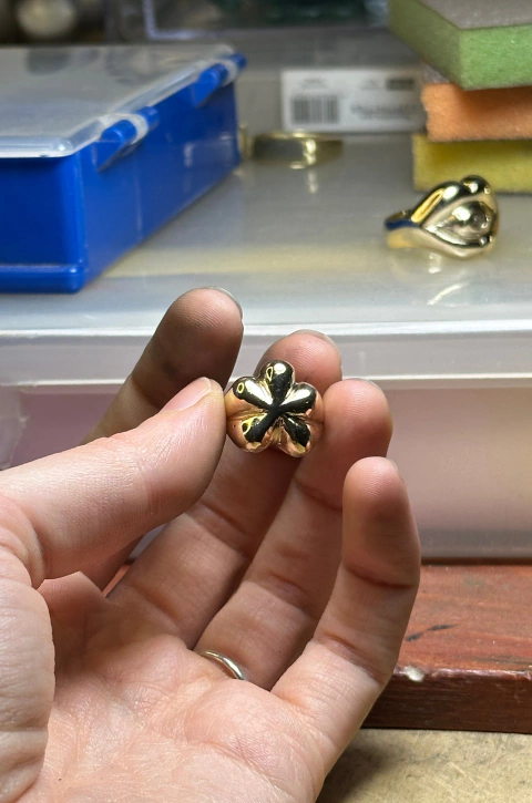 ANILLO FLOR MINI BRONCE