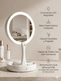 Espejo con Luz LED de Forma Circular - comprar online