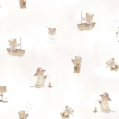 PAPEL DE PAREDE SONHOS URSO ROSA REF 4250 - comprar online