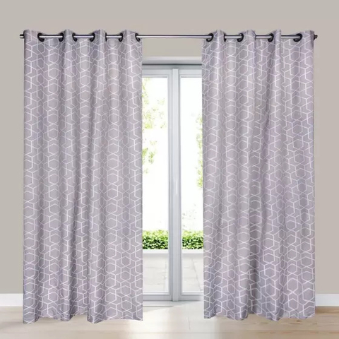 CORTINA RUSTICA 2.60m x 2.30m PANAMA/GEOMÉTRICA TAUPE