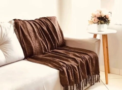 Manta de Chenille Marrom 1.80 x 130 m na internet