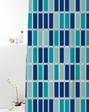 Cortina para Box Peva geométrica azul 1.80 x 1.60