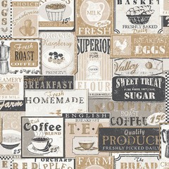 PAPEL DE PAREDE VINTAGE COFFEE MEMORIES G56169 - D'CORA Interiores