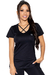 Camiseta Fem com Strapper Frontal Preto