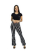 Calça Flare Com Bolso Frente e Costas Preto com Prata - comprar online