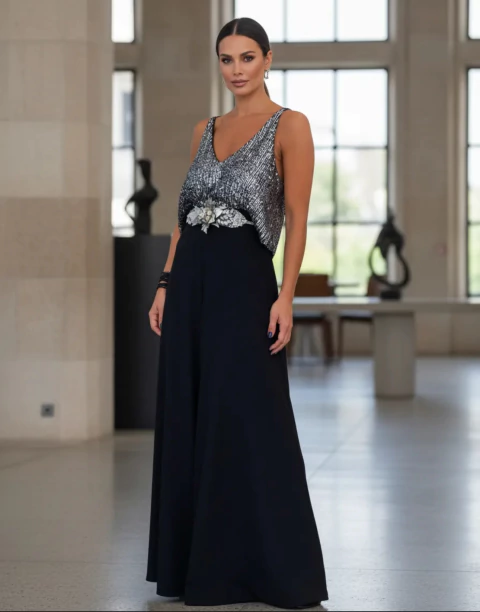 Pantalon Palazzo Crepe Bota Ancha