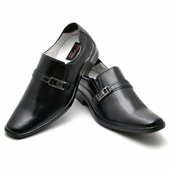 Sapato Casual Conforto Couro Preto 012