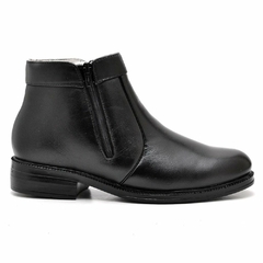 Botina Casual Conforto Couro De Carneiro Preto 1500 - comprar online