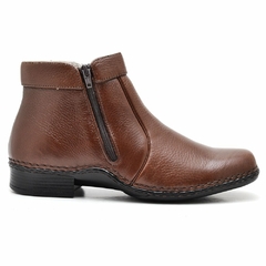 Botina Casual Conforto Couro Marrom 1600 - comprar online