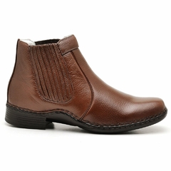 Botina Casual Conforto Couro Marrom 1601 - comprar online