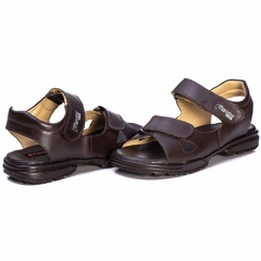 Sandália Masculina Conforto Couro Marrom 800 - comprar online