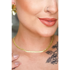 Choker Com Corrente Trabalhada Banhado em Ouro 18k