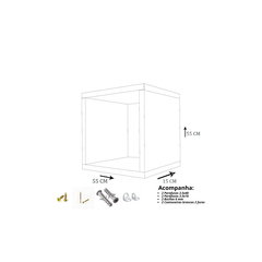 Kit 3 Nicho Decorativo 55X55X15 cm Em Mdf
