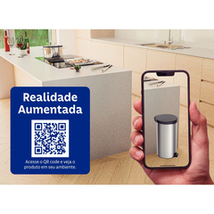Lixeira com Pedal Tramontina New em Aço Inox com Acabamento Polido 20 L