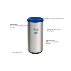 Lixeira Inox Tramontina Piemonte 40 L