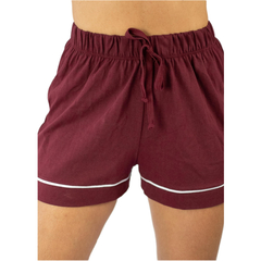 Pijama Americano Manga Curta Algodão – Bordô