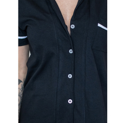 Pijama Americano Manga Curta Algodão – Preto