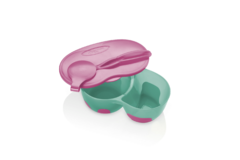 Prato Fundo Com Divisória E Colher Funny Meal Rosa Multikids Baby - BB054