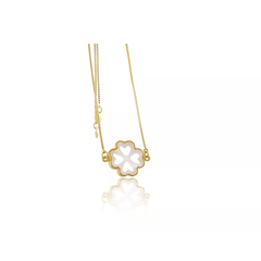 Pulseira Ajustável com Trevo de Quatro Folhas de Madrepérola