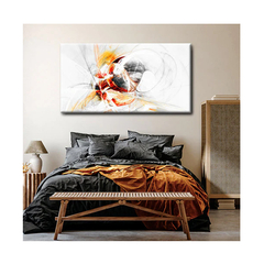 Quadro Abstratos e Geometricos Clean Dynamic c/ Moldura Prata e Vidro