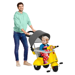 Triciclo Banderetta com Capota Passeio & Pedal Amarelo - Bandeirante