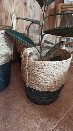 Canastos yute con negro - Kutina Tienda de Diseño