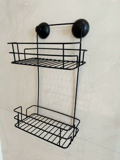 Rack cromado doble vertical NEGRO - comprar online