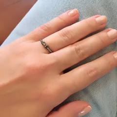 Anel lacinho banho ródio negro - comprar online