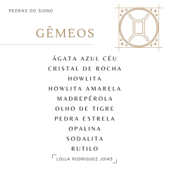 Colar signo Gêmeos olho de tigre banho ródio - loja online