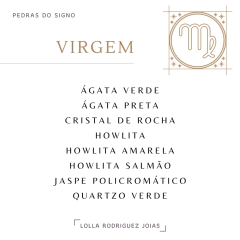 Imagem do Colar signo Virgem howlita salmão banho ródio