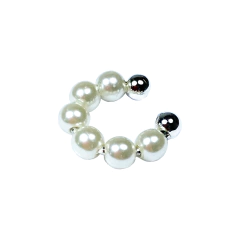 brinco piercing semijoia de pressão pérolas banhado a ródio