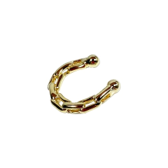 brinco semijoia piercing corrente elos banho ouro