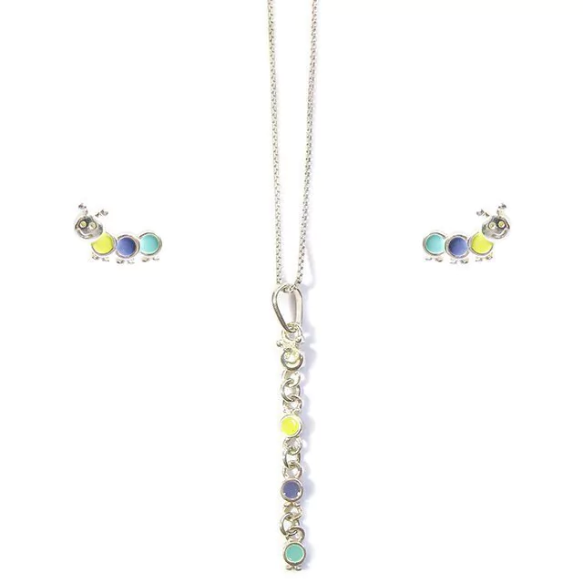 Conjunto centopéia prata 925