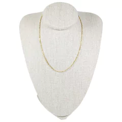 colar semijoia choker de corrente modelo fígaro banhado a ouro 18k