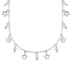 Kit colar estrelas e pérolas banhado na internet