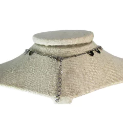 fecho do colar choker semijoia moedinhas banhado a ródio negro