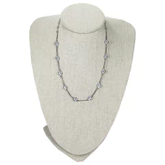 colar choker semijoia com ponto de luzes em zircônias banhado a ródio negro