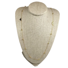 colar semijoia escapulário olho grego e coração banhado a ouro 18k