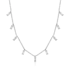 colar choker semijoia em baguetes zircônias banhado a ródio