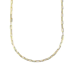detalhe da corrente semijoia de elos 60 cm banhada a ouro 18k