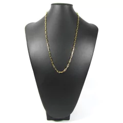 corrente semijoia corrente semijoia de elos 60 cm banhada a ouro 18k