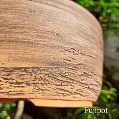 Vaso cerâmico FujiPot alta queima sem esmalte oval com texturas A13x33x30cm na internet