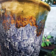 Vaso cerâmico FujiPot alta queima esmaltado A18,7x18cm - FujiBonsai