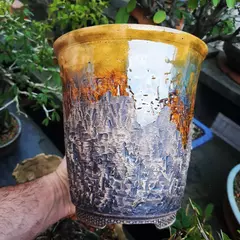 Vaso cerâmico FujiPot alta queima esmaltado A18,7x18cm - loja online