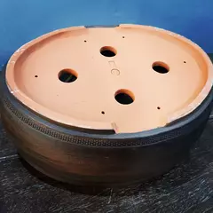Vaso oval cerâmico FujiPot alta queima sem esmalte A11x35,5x29cm - FujiBonsai