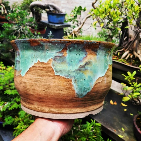 Vaso cerâmico FujiPot alta queima esmaltado A14,5x24,5Cm