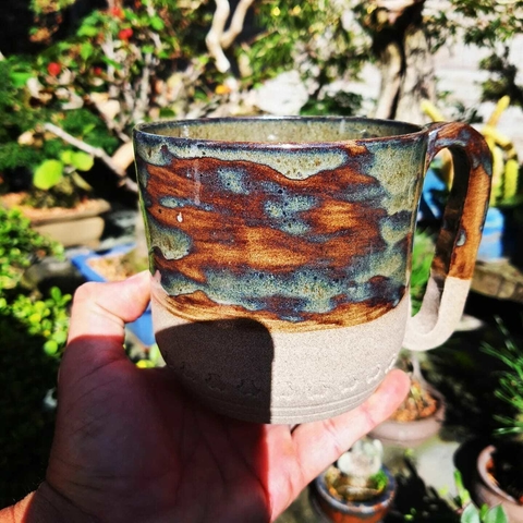 Caneca FujiPot alta queima esmaltada A10x11Cm