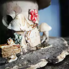 Casinha de cerâmica A12x12x12Cm - FujiBonsai